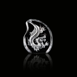 Maleras Dragon clear crystal sculpture