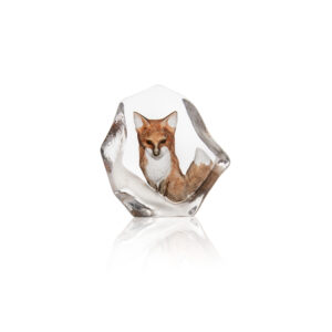 Maleras Fox hand painted crystal sculpture