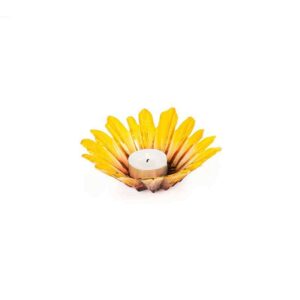 Maleras Sunflower votive in crystal by Mats Jonasson