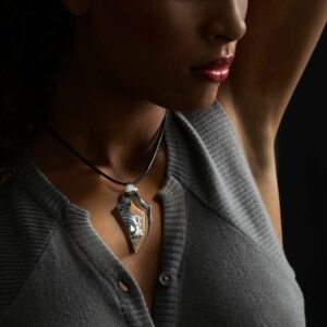 Maleras Amazona black necklace glass and silver