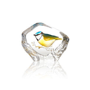 Blue-Tit glass sculpture by Mats Jonasson