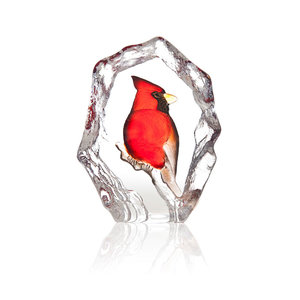 Cardinal crystal sculpture by Mats Jonasson for Maleras, Sweden