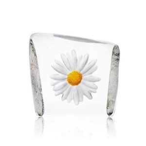 Maleras daisy glass paperweight