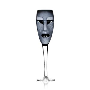 Kubik Champagne flute, black with clear steams designed by Mats Jonasson for Maleras cat. nr. 420127 part of Masq Tableware collection size H250m
