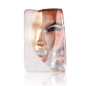 Maleras Masq Mazzai Gold glass head sculpture