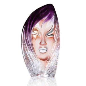 Noviata limited edition sculpture by Mats Jonasson for Maleras, Sweden handmade cast crystal and hand pained.