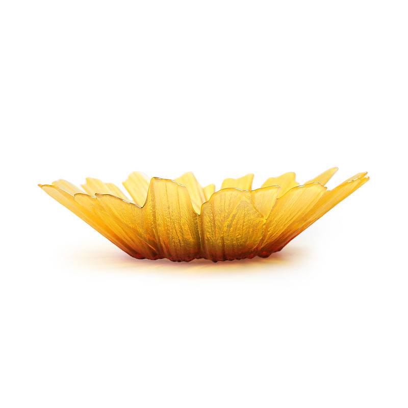 Maleras Sunflower glass bowls large in orange handmade in Sweden