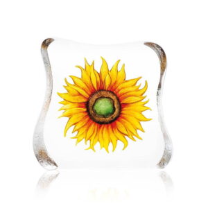 Sunflower glass sculpture handmade in Maleras, Sweden