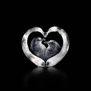 Maleras Turtle Doves glass sculpture