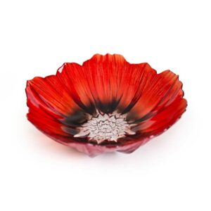 Poppy red glass bowl by Maleras by Mats Jonasson