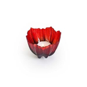 Poppy glass votive by Maleras Sweden