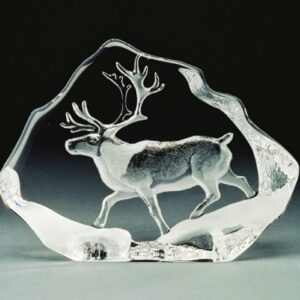 Reindeer in glass made in Maleras