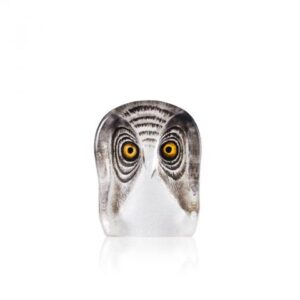 Glass Owl sculpture hand painted sm. art no 34104