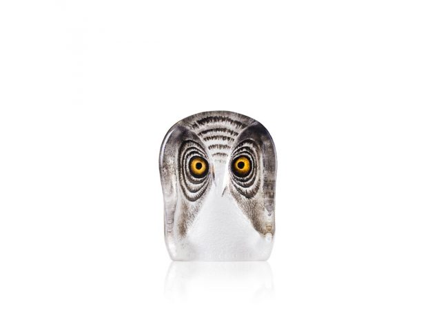 Glass Owl sculpture hand painted sm. art no 34104